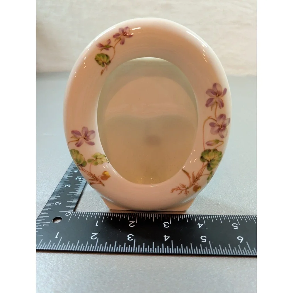 Takahashi San Francisco Vintage Porcelain Floral Picture Frame Violets Japan